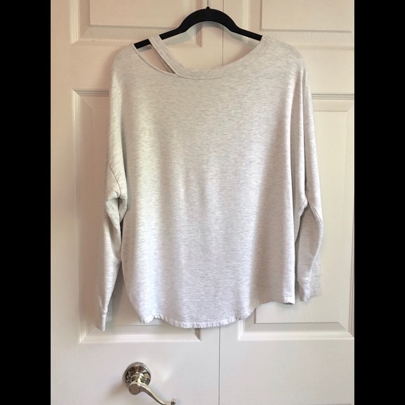 EXPRESS One Eleven Slash Neck Sweatshirt - Picture 3 of 8